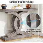 Consoles en bois de style campagnard avec piètement géométrique pour entrée