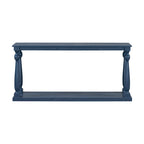 Table console d'entrée de 63 pouces de long avec étagère de rangement inférieure et pied sculptural en forme de vase pour couloir ou salon