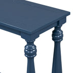 Table console d'entrée de 63 pouces de long avec étagère de rangement inférieure et pied sculptural en forme de vase pour couloir ou salon