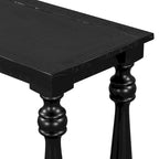 Table console d'entrée de 63 pouces de long avec étagère de rangement inférieure et pied sculptural en forme de vase pour couloir ou salon