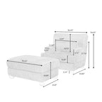 Chaise longue moderne surdimensionnée en velours côtelé moelleux avec repose-pieds