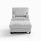 Chaise longue moderne surdimensionnée en velours côtelé moelleux avec repose-pieds
