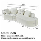 Christopher Knight Home - Ensemble canapé incurvé en mousse Olivia - 116 L