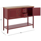 Buffet de rangement SAFAVIEH Milenija finition chêne - 45,7 x 15 x 34 cm - 17 cm L x 48 cm P x 22 cm H