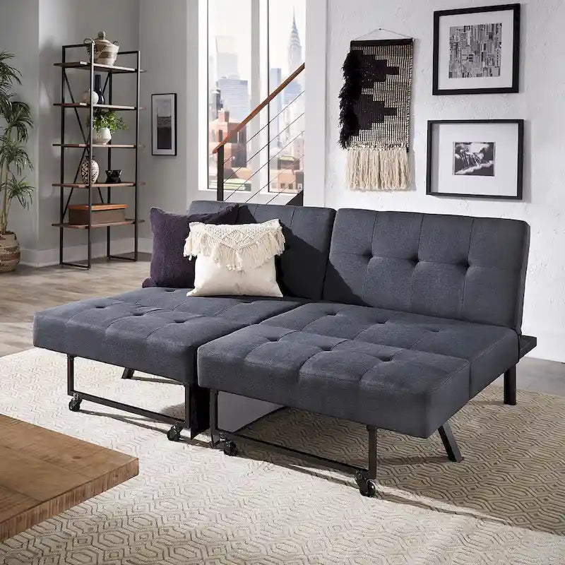 Futon convertible Palatka Full 80 en tissu capitonné par iNSPIRE Q Classic