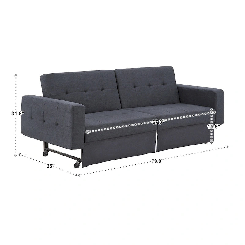 Futon convertible Palatka Full 80 en tissu capitonné par iNSPIRE Q Classic
