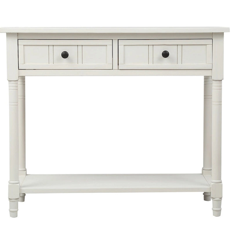 Console en bois de la série Daisy avec deux tiroirs et une étagère - 13,80 x 35,43 x 29,90