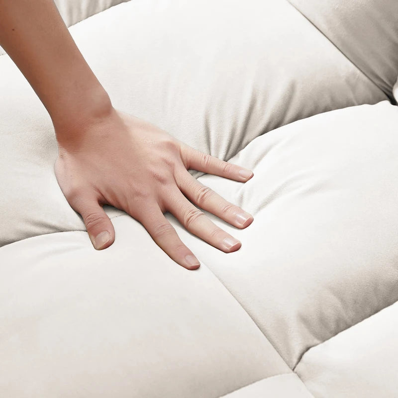 Canapé-lit pliable et polyvalent en velours avec dossier réglable, port USB et support pour téléphone