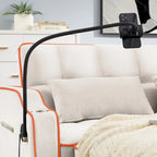 Canapé-lit pliable et polyvalent en velours avec dossier réglable, port USB et support pour téléphone