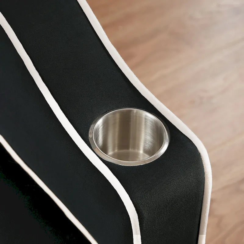 Canapé-lit pliable et polyvalent en velours avec dossier réglable, port USB et support pour téléphone