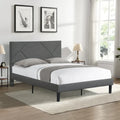 Full Size Upholstered Platform Bed Frame With Headboard