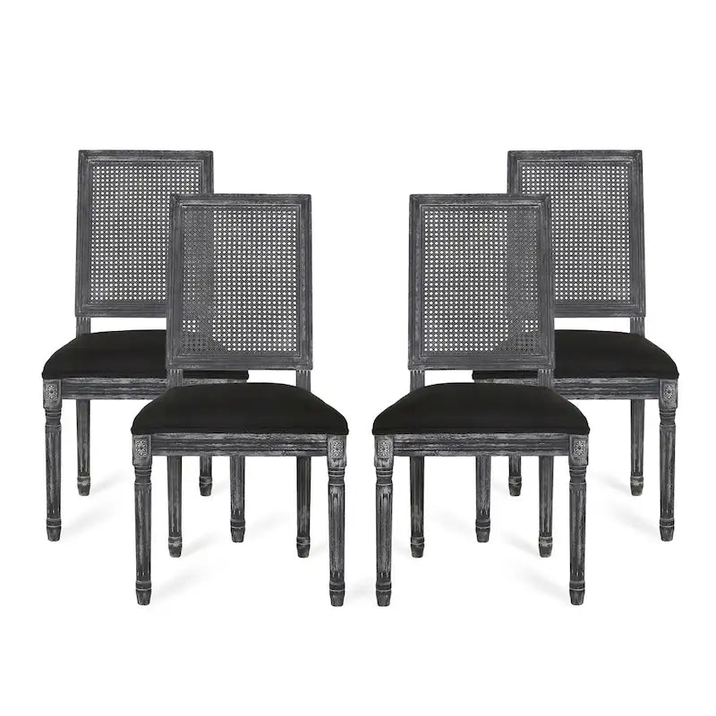 Chaises de salle à manger Regina en bois et rotin (lot de 4) par Christopher Knight Home