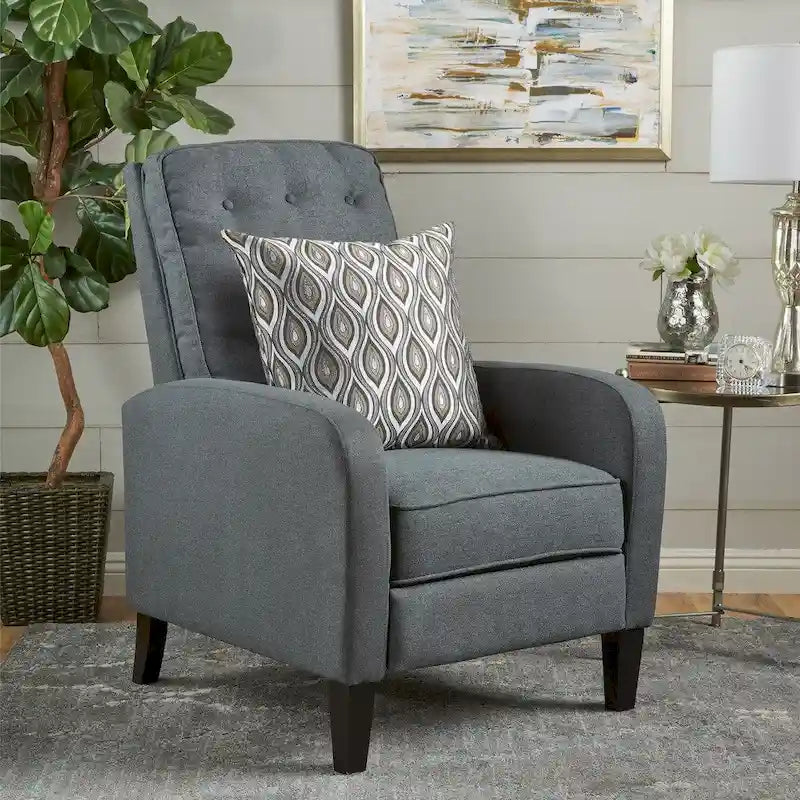 Fauteuil inclinable en tissu capitonné Nievis de Christopher Knight Home