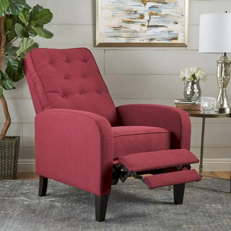 Fauteuil inclinable en tissu capitonné Nievis de Christopher Knight Home