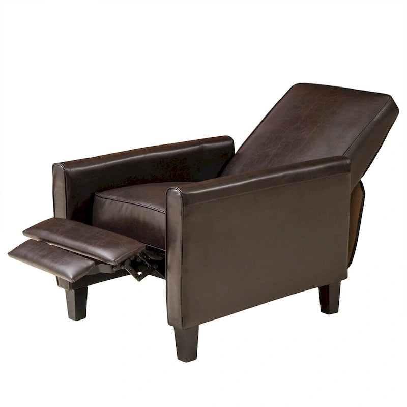 Fauteuil inclinable Darvis en cuir noir reconstitué par Christopher Knight Home