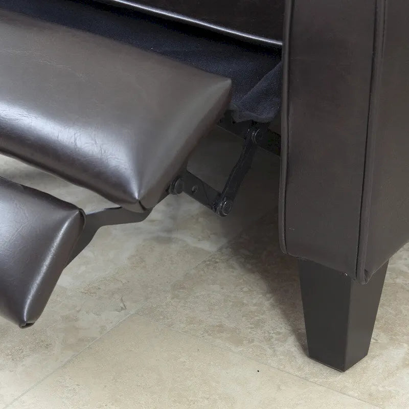 Fauteuil inclinable Darvis en cuir noir reconstitué par Christopher Knight Home