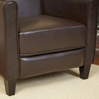 Fauteuil inclinable Darvis en cuir noir reconstitué par Christopher Knight Home