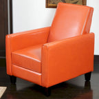 Fauteuil inclinable Darvis en cuir noir reconstitué par Christopher Knight Home