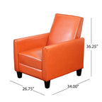 Fauteuil inclinable Darvis en cuir noir reconstitué par Christopher Knight Home