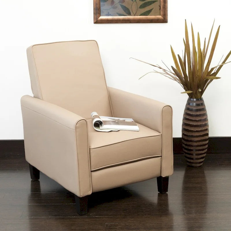 Fauteuil inclinable Darvis en cuir noir reconstitué par Christopher Knight Home