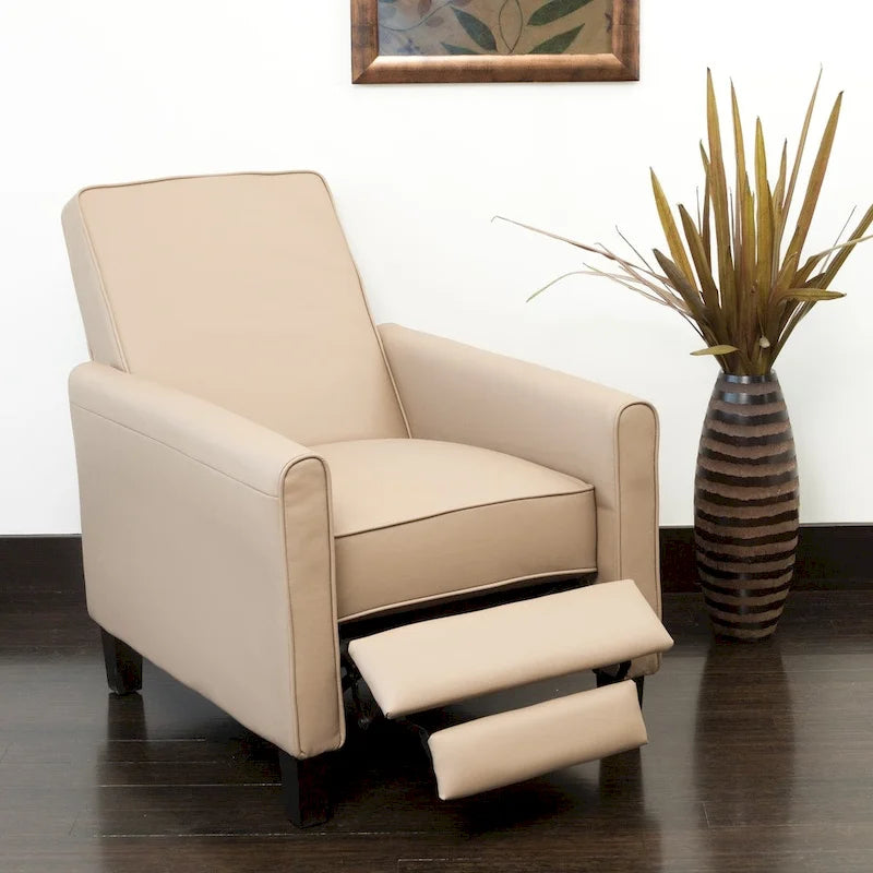 Fauteuil inclinable Darvis en cuir noir reconstitué par Christopher Knight Home