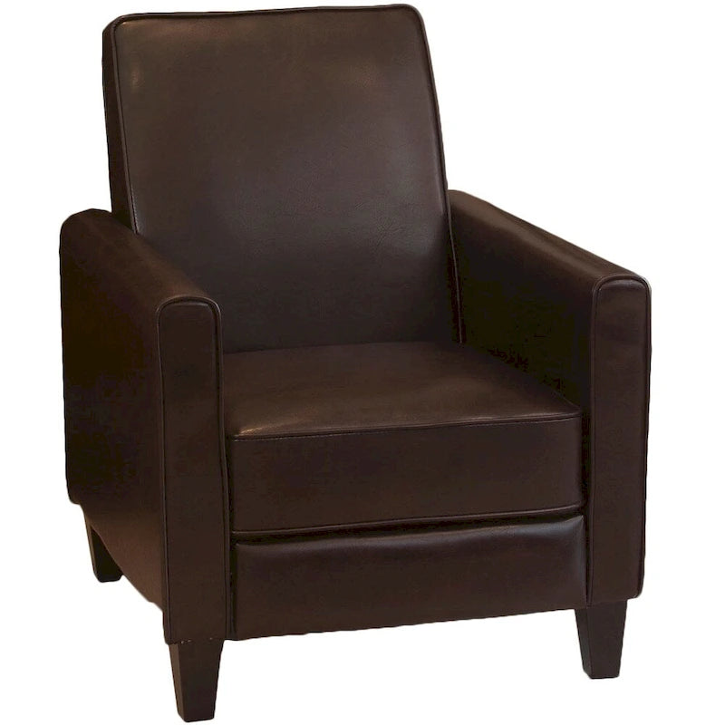 Fauteuil inclinable Darvis en cuir noir reconstitué par Christopher Knight Home