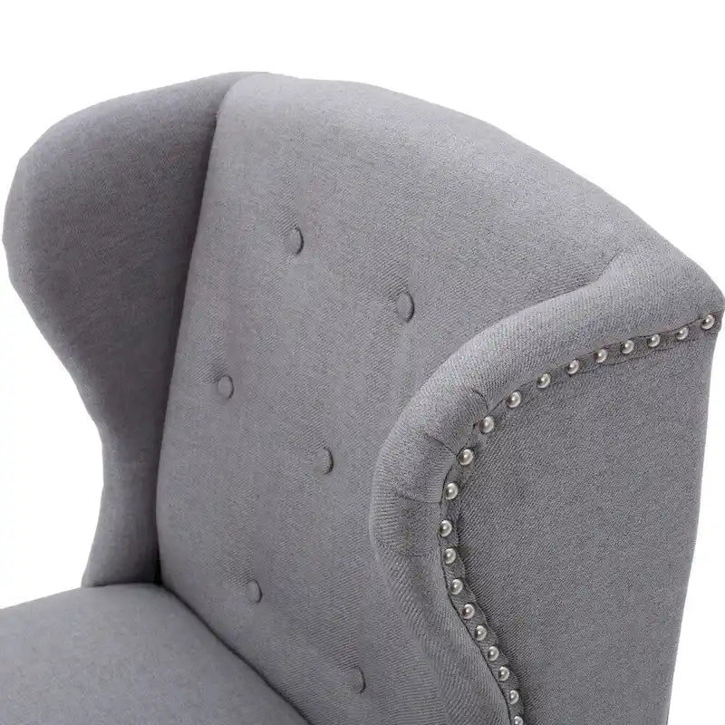 Fauteuil d'appoint Niclas à oreilles en tissu clouté par Christopher Knight Home