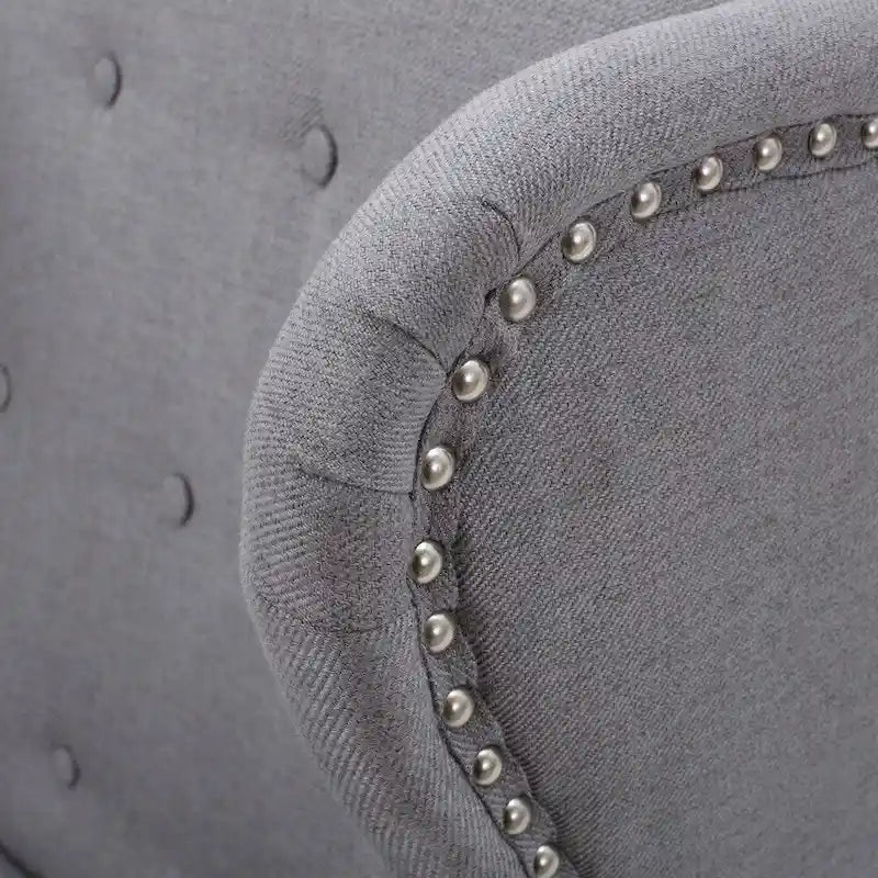 Fauteuil d'appoint Niclas à oreilles en tissu clouté par Christopher Knight Home