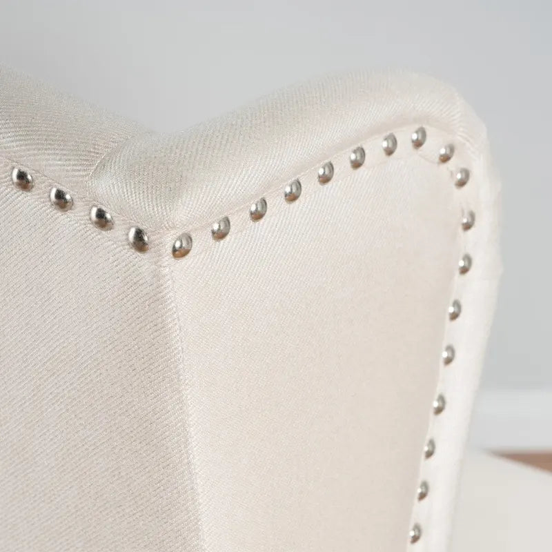 Fauteuil d'appoint Niclas à oreilles en tissu clouté par Christopher Knight Home