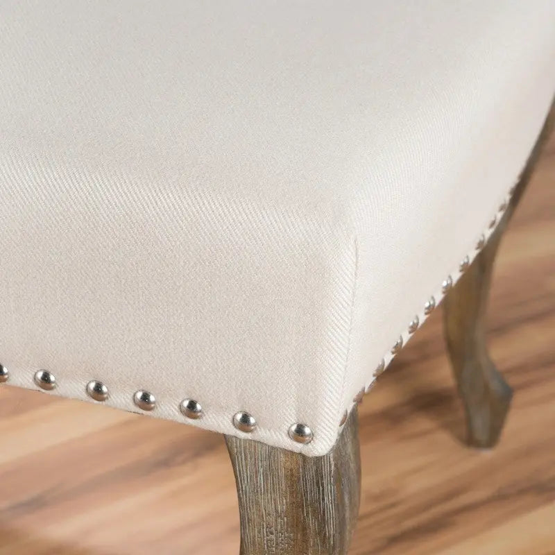 Fauteuil d'appoint Niclas à oreilles en tissu clouté par Christopher Knight Home