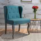 Fauteuil d'appoint Niclas à oreilles en tissu clouté par Christopher Knight Home