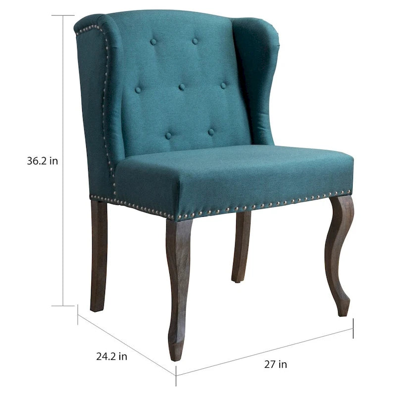 Fauteuil d'appoint Niclas à oreilles en tissu clouté par Christopher Knight Home