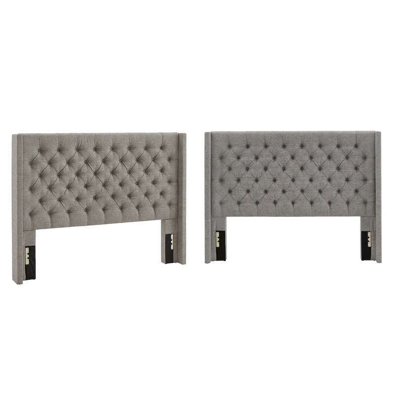 Tête de lit Detmold Queen à oreilles en lin capitonné