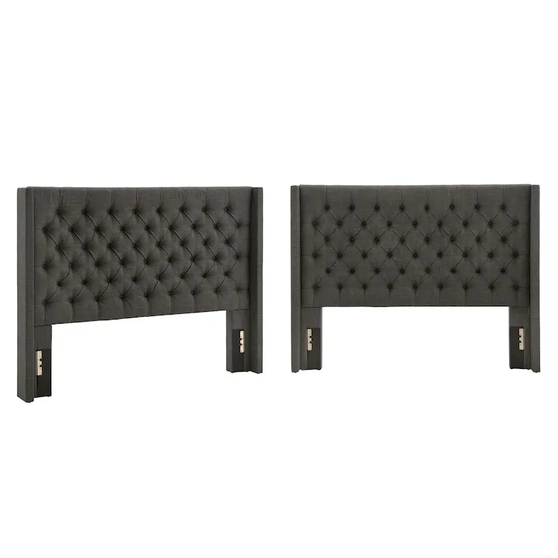 Tête de lit Detmold Queen à oreilles en lin capitonné