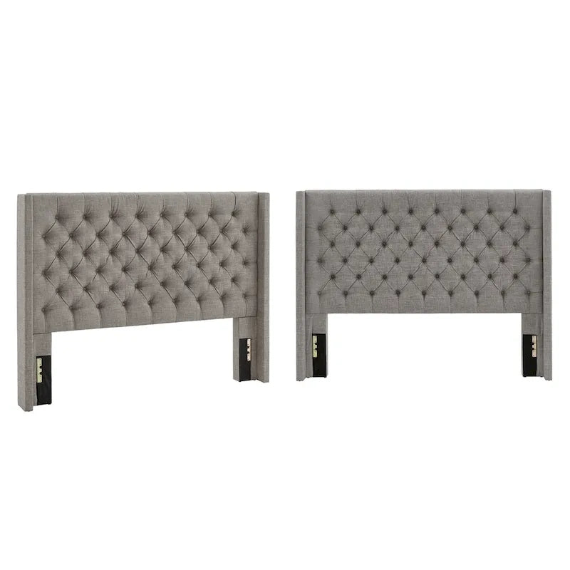 Tête de lit Detmold Queen à oreilles en lin capitonné