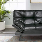 Canapé-lit futon, canapé-lit convertible en similicuir, meuble deux places idéal pour les petits espaces, les chambres d'étudiant ou le salon.