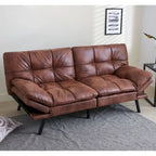 Canapé-lit futon, canapé-lit convertible en similicuir, meuble deux places idéal pour les petits espaces, les chambres d'étudiant ou le salon.