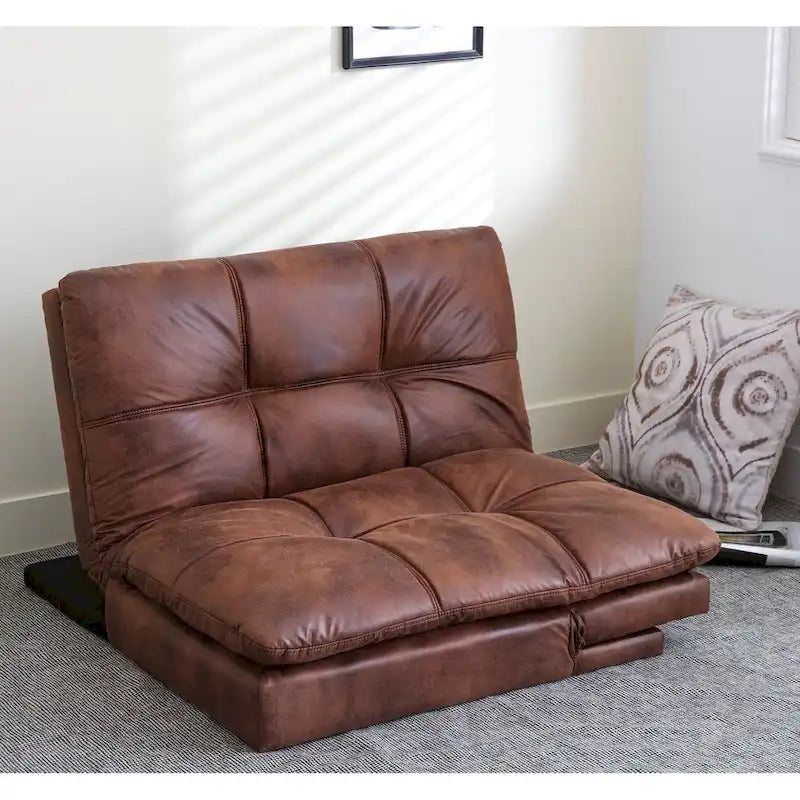 Canapé-lit futon, canapé-lit convertible en similicuir, meuble deux places idéal pour les petits espaces, les chambres d'étudiant ou le salon.