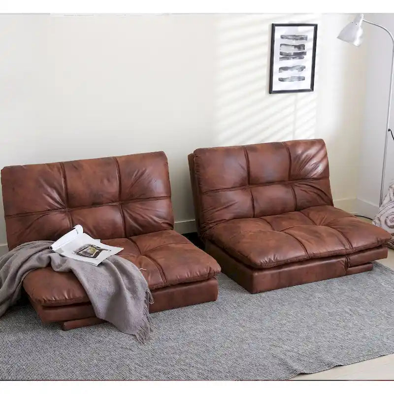 Canapé-lit futon, canapé-lit convertible en similicuir, meuble deux places idéal pour les petits espaces, les chambres d'étudiant ou le salon.