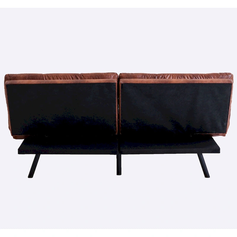 Canapé-lit futon, canapé-lit convertible en similicuir, meuble deux places idéal pour les petits espaces, les chambres d'étudiant ou le salon.