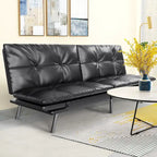 Canapé-lit futon, canapé-lit convertible en similicuir, meuble deux places idéal pour les petits espaces, les chambres d'étudiant ou le salon.