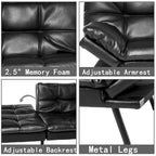 Canapé-lit futon, canapé-lit convertible en similicuir, meuble deux places idéal pour les petits espaces, les chambres d'étudiant ou le salon.