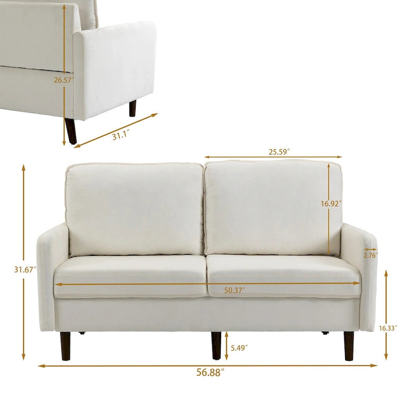 Canapé deux places moderne en velours 56,88 pour salon