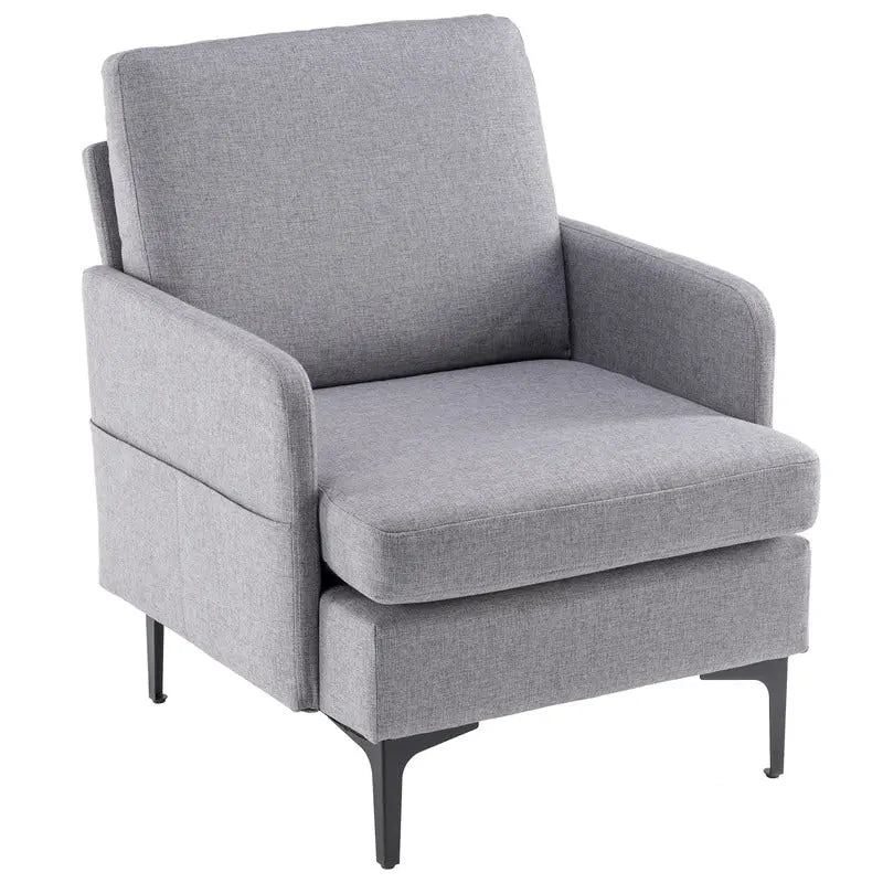 Fauteuil d'appoint en lin capitonné