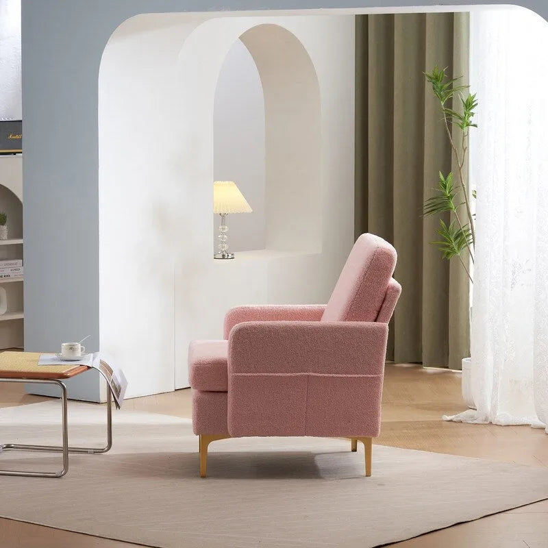 Fauteuil d'appoint en lin capitonné