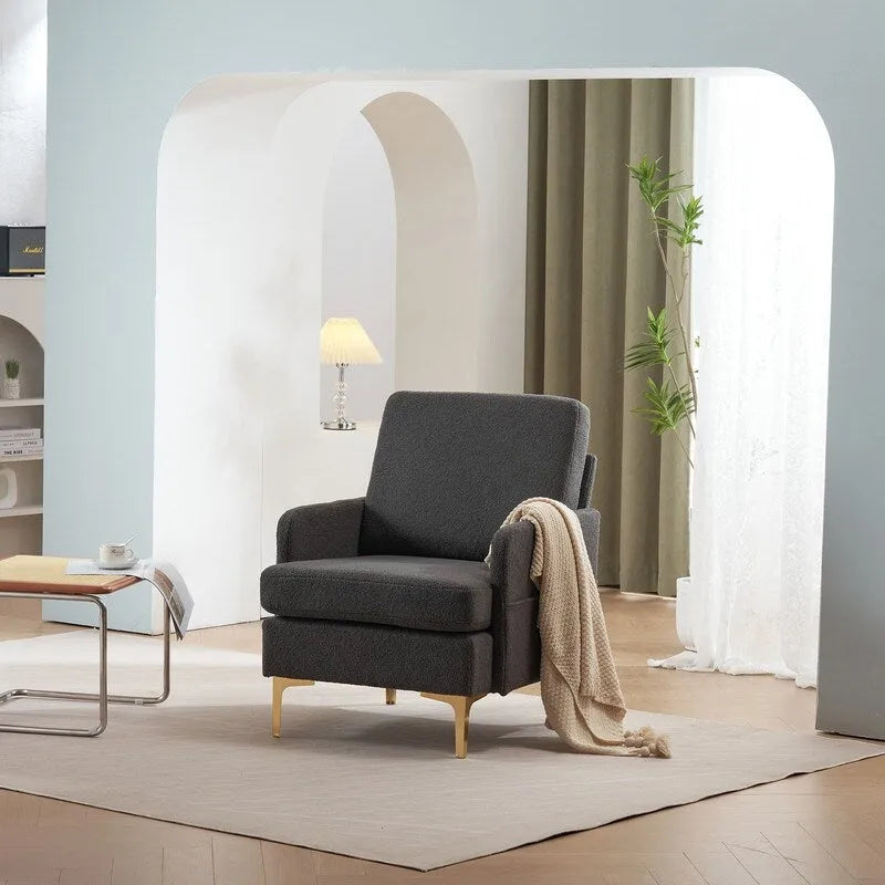 Fauteuil d'appoint en lin capitonné