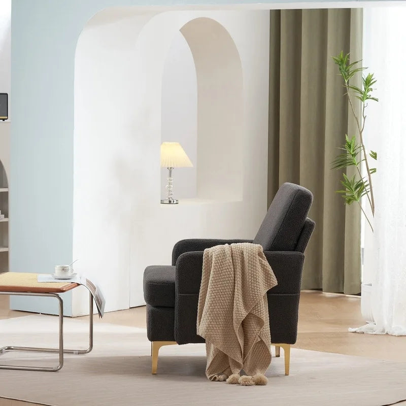 Fauteuil d'appoint en lin capitonné