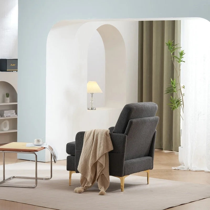 Fauteuil d'appoint en lin capitonné