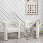 KINWELL 28   Wide Boucle Upholstered Square Armchair (Set of 2)