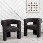 Fauteuil carré rembourré en bouclette KINWELL 28 pouces de large (ensemble de 2)